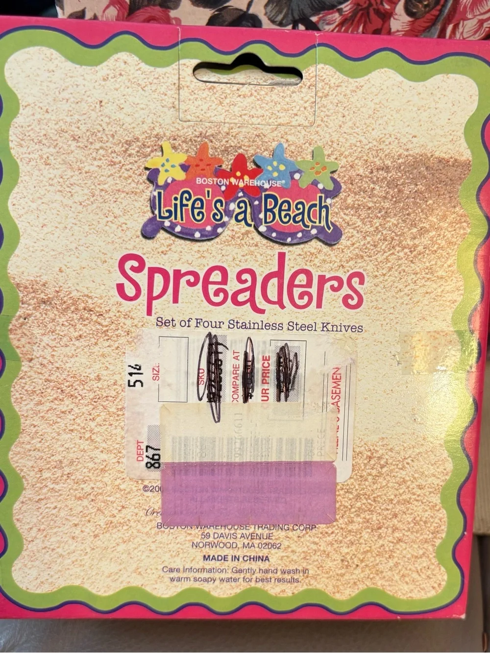 Vintage Boston Warehouse Life’s A Beach Spreaders Set 4 NIB Beach Theme